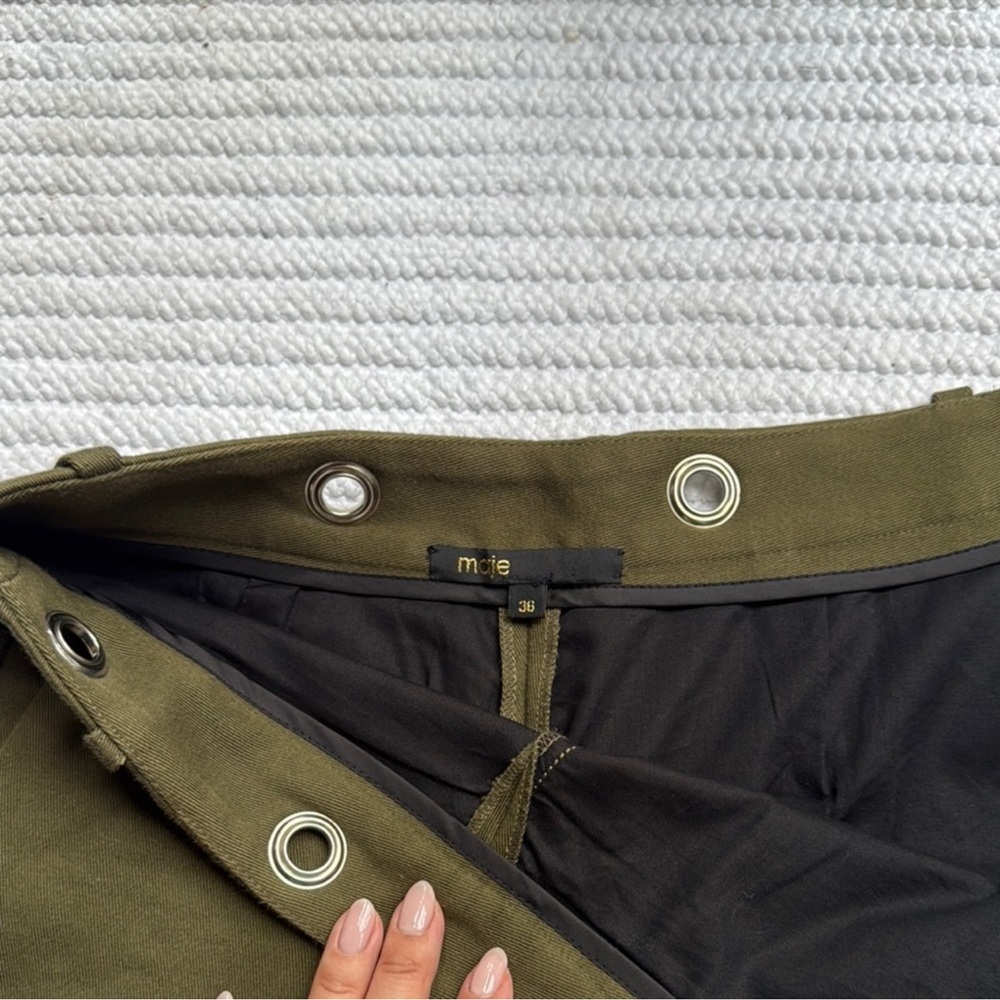 Maje Flair Army Green Shorts - Picture 2 of 4